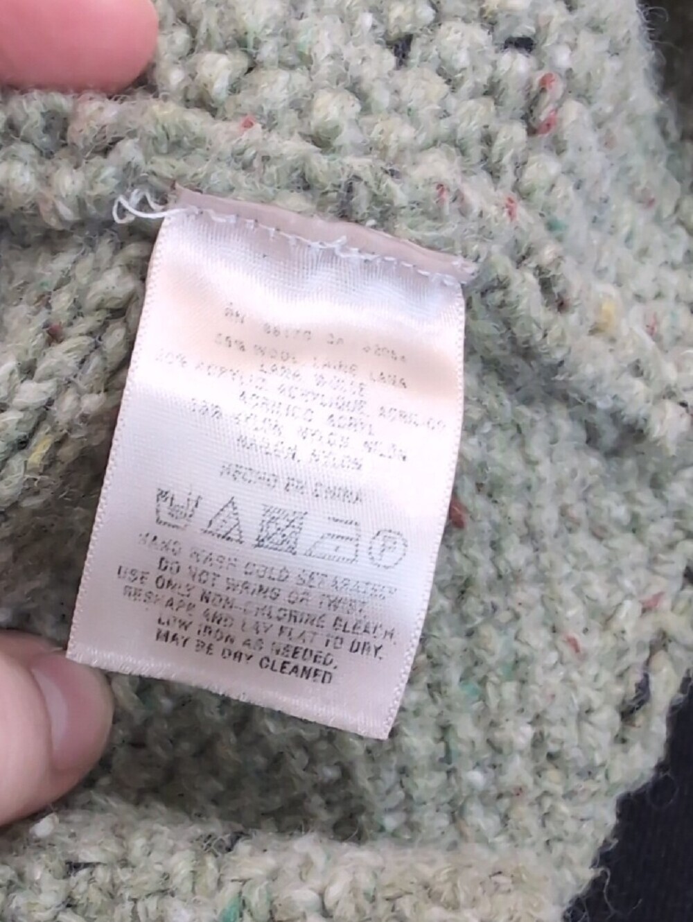 Anthropologie Far Away From Close 
Sweater Size XL Green Wool Cross-Back Cable - Picture 12 of 12